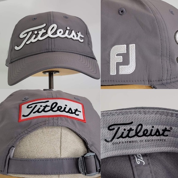 Titleist Pro V1 Foot Joy Embroidered Golf Cap Hat Gray White